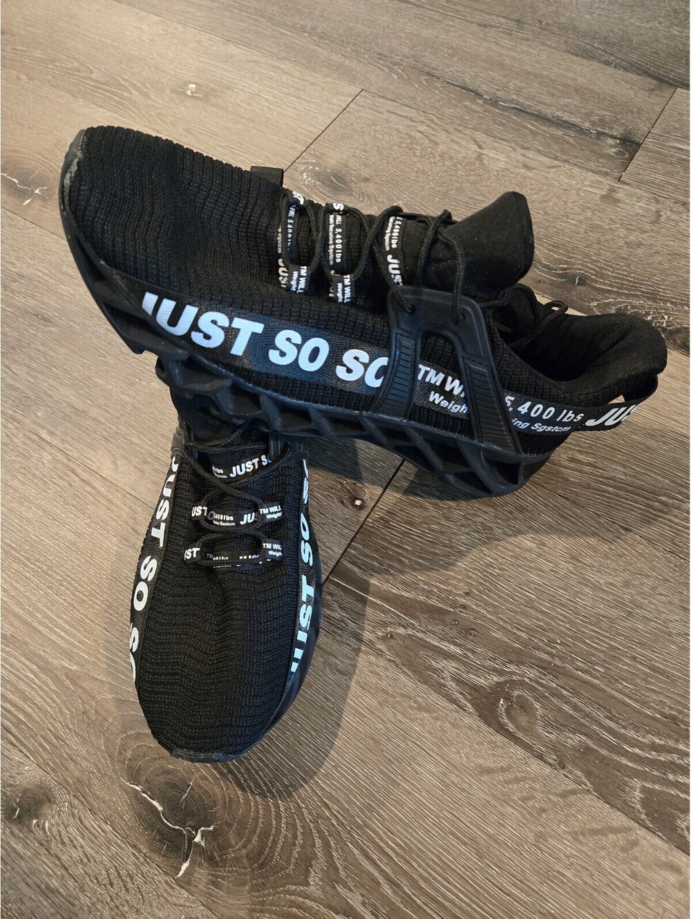 JUST SO SO Blade Running Shoes Black Men Size 12 EU 46 Sneakers New